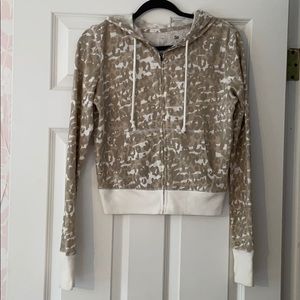 SO cheetah zip up hoodie